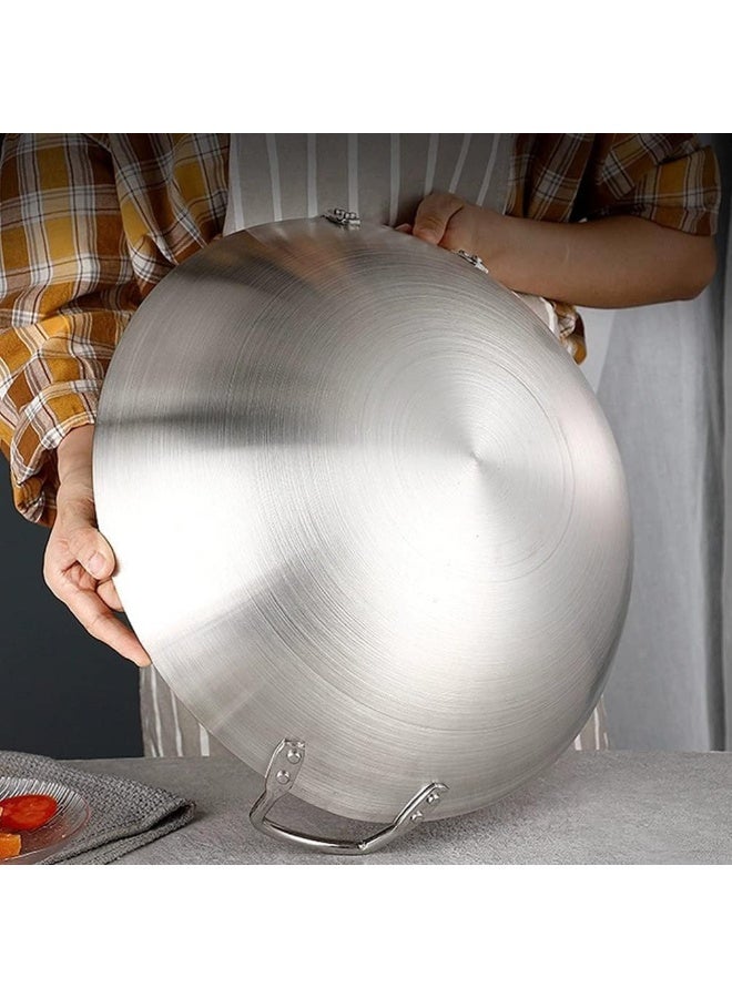 إي سي في في Stainless Steel Wok Pan Stir Fry Pan Deep Frying Wok Nonstick Frying Skillet with Double Handles Flat Bottom Wok Chinese Cooking Wok 30cm/11.81 inch - Image 5