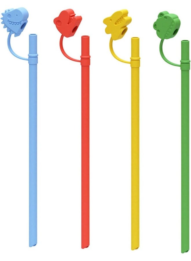 ECVV ECVV 4PCS Straws with Straw Cover Caps For Stanley Tumbler Replacement, Reusable Straw with Stopper Tips, Straw Tips with Straws For Stanley Cup Assorted Colour  - Image 1