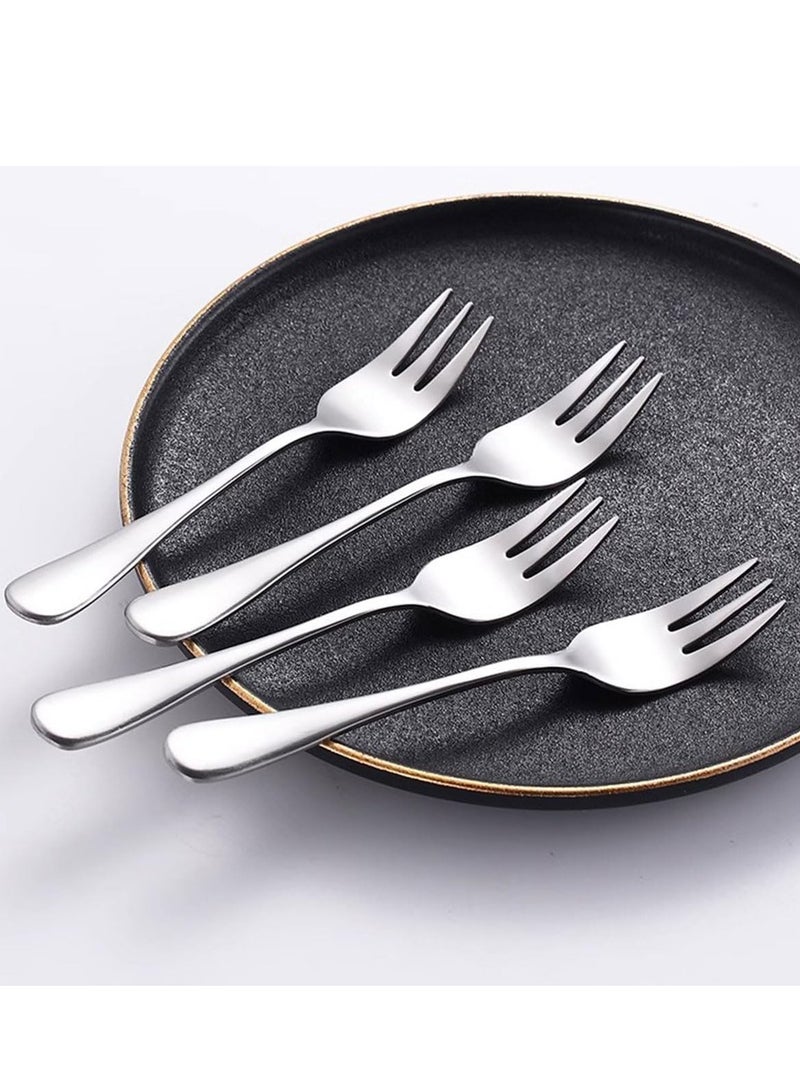 إي سي في في Dessert Forks 6 Pieces, Stainless Steel Cake Forks Silverware Set, Fruit Forks, Cocktail Forks, Appetizer Small Forks, | 5 Inches  - Image 2