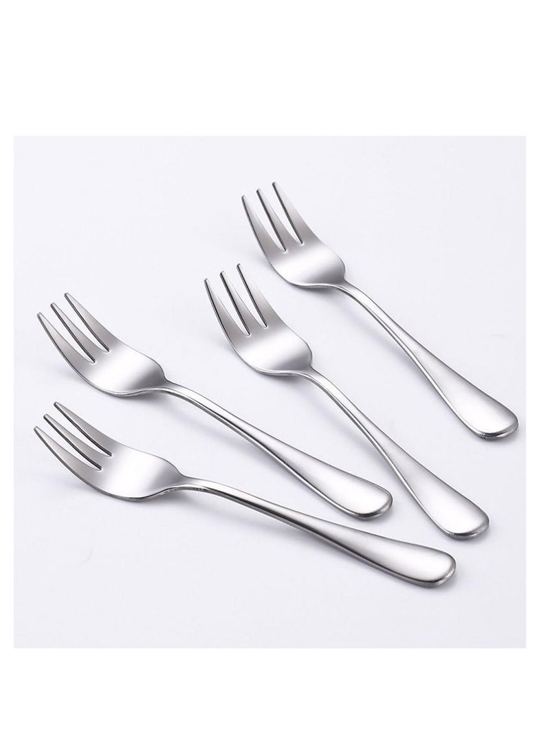 إي سي في في Dessert Forks 6 Pieces, Stainless Steel Cake Forks Silverware Set, Fruit Forks, Cocktail Forks, Appetizer Small Forks, | 5 Inches  - Image 5