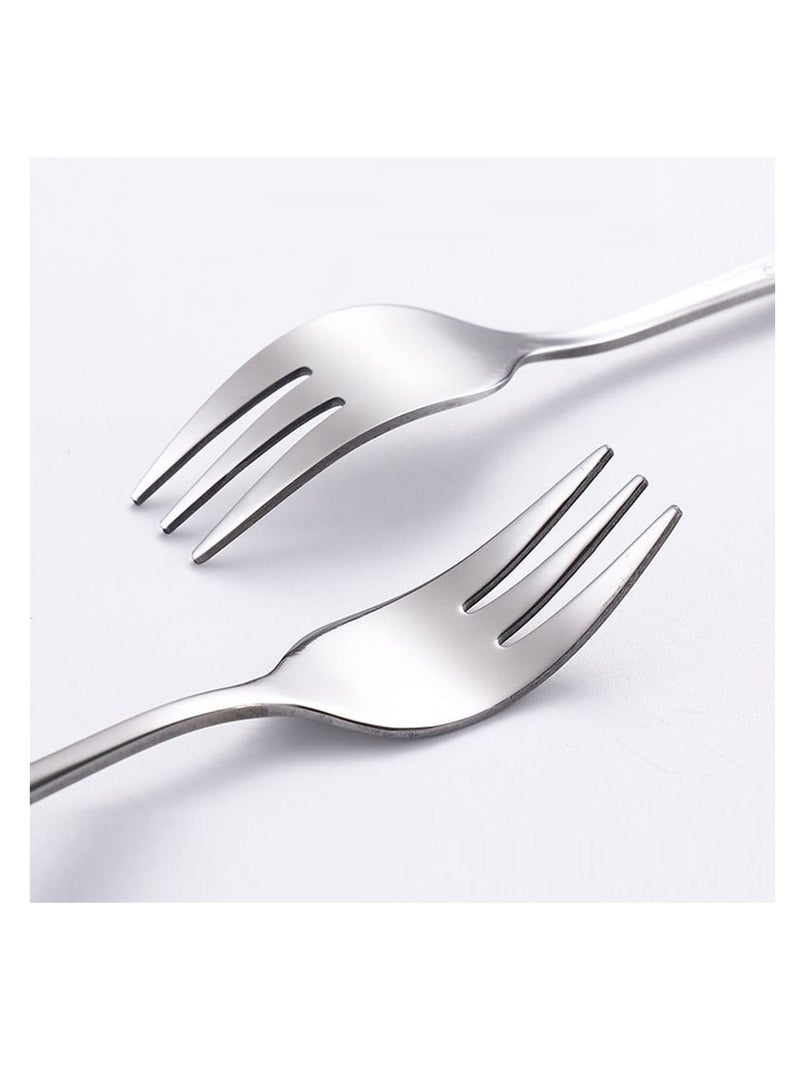 إي سي في في Dessert Forks 6 Pieces, Stainless Steel Cake Forks Silverware Set, Fruit Forks, Cocktail Forks, Appetizer Small Forks, | 5 Inches  - Image 4