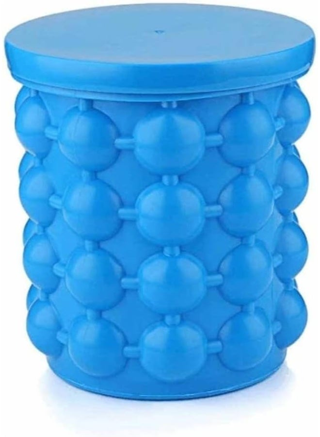 ECVV Ice Cube Maker Genie Revolutionary Space Saving Ball Makers Bucket Party Drink Silicone Trays Mold Kitchen Tools for Chilling Burbon Whiskey Cocktail Beverages, Blue Blue - Image 2