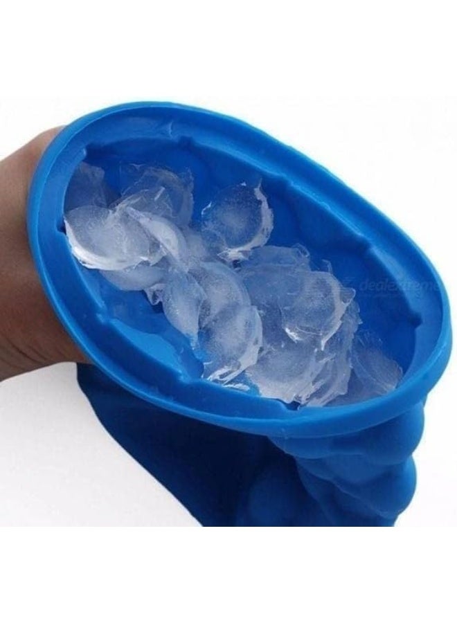 ECVV Ice Cube Maker Genie Revolutionary Space Saving Ball Makers Bucket Party Drink Silicone Trays Mold Kitchen Tools for Chilling Burbon Whiskey Cocktail Beverages, Blue Blue - Image 5