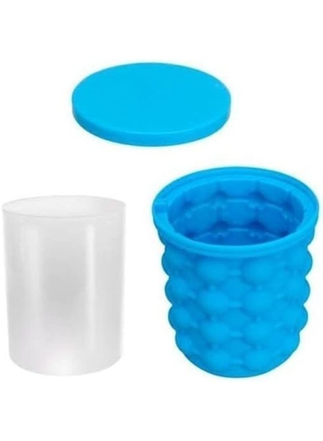 ECVV Ice Cube Maker Genie Revolutionary Space Saving Ball Makers Bucket Party Drink Silicone Trays Mold Kitchen Tools for Chilling Burbon Whiskey Cocktail Beverages, Blue Blue - Image 4