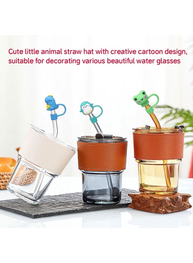 ECVV ECVV 10Pcs Straw Cover Cap for Stanley Cup Cute Animal Shape Silicone Straw Lids, Reusable Dust-Proof Straw Topper for Stanley Tumbler Accessories, 10mm Multicolor  - Image 5