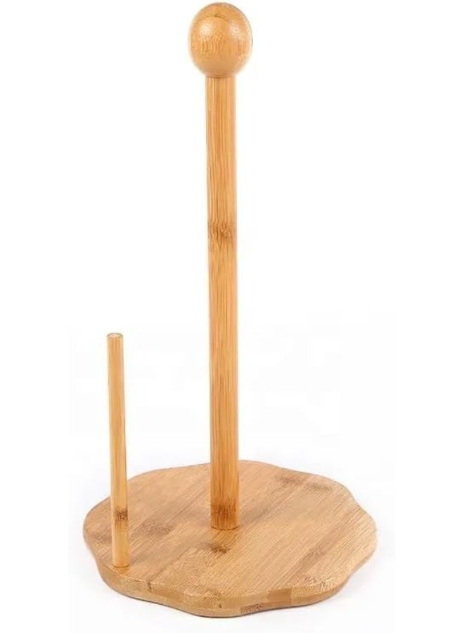 إي سي في في Octagon Shape Bamboo Roll countertop Tissue Stand, Bamboo Paper ,Kitchen Paper Towel Stand Tissue Holder Brown  - Image 5