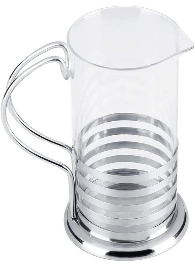 ECVV Coffee Plunger French Press Coffee and Tea Maker 600ml with 4 Cups 200ml Silver - Image 5