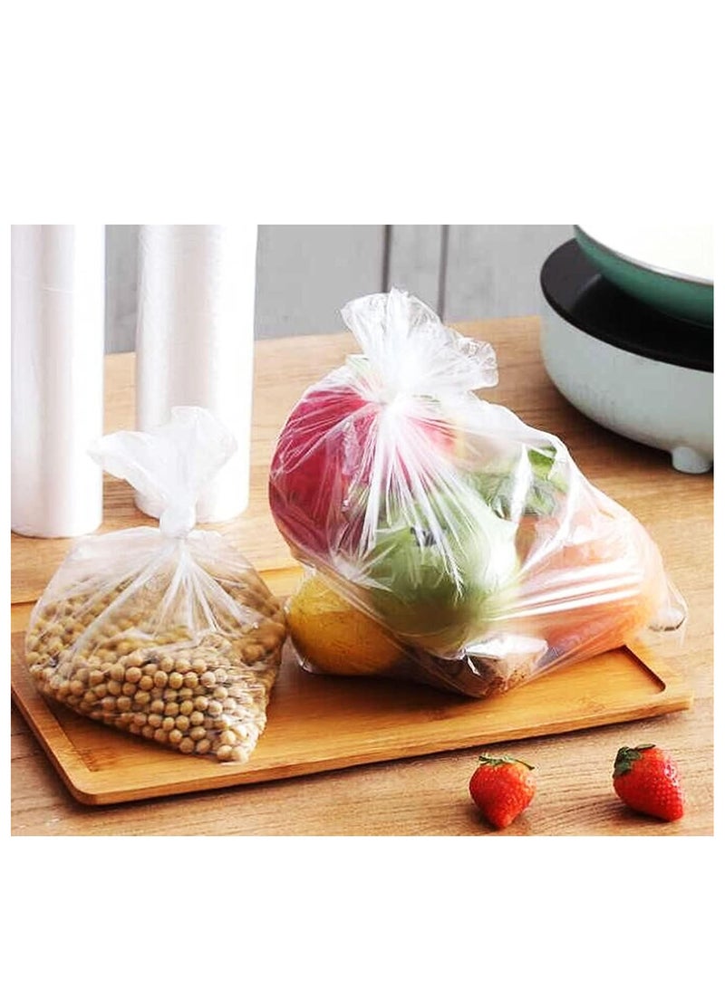ECVV ECVV 120 Pieces Clear Plastic bags on Roll for Fruit, Vegetables, Small Bins, Grocery, Storage, 40 Bags Per Roll (30x40CM/ 3Roll) - Image 2