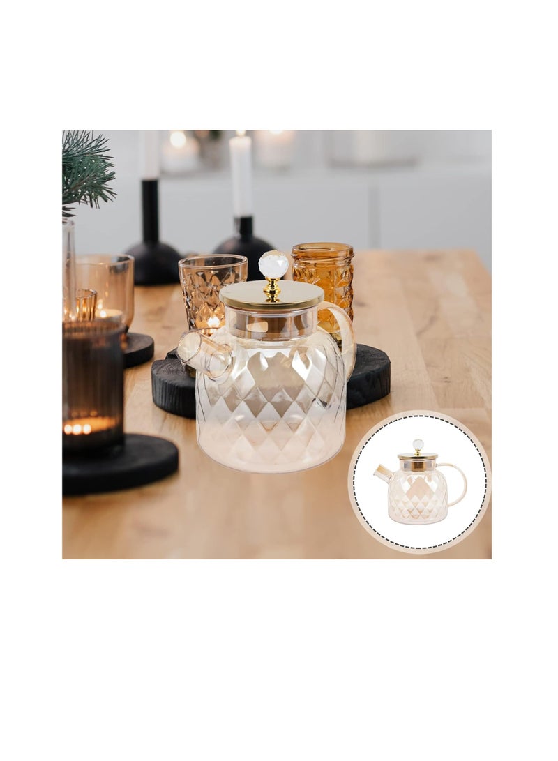 إي سي في في ECVV Glass Teapot for Stovetop & Microwave Safe, Glass Teapot with Infuser Tea Pots for Loose Tea, Glass kettle for Stove Top and Blooming Tea, Glass Tea Pot with Lid  - Image 5