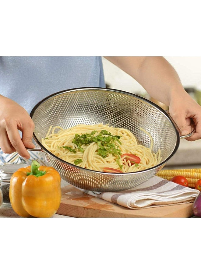 إي سي في في - Multipurpose Stainless Steel Colander Strainer Drainer with Handle 20cm Silver - Image 1