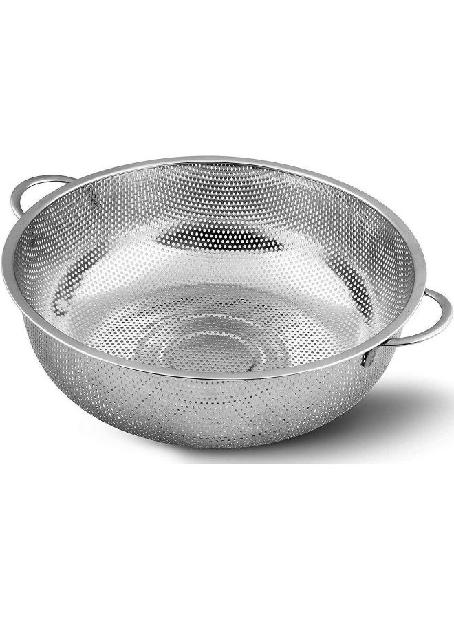 إي سي في في Multipurpose Stainless Steel Colander Strainer Drainer with Handle 20cm Silver  - Image 1