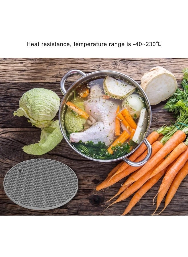إي سي في في Silicone Trivet Mat | Kitchen Hot Pot Holder | Easy to Wash & Dry Multi-Purposed Drying Hot Pads for Kitchen Heat Resistant, Non-Slip Durable Honeycomb Design Potholders for Hot Dishes Assorted  - Image 4