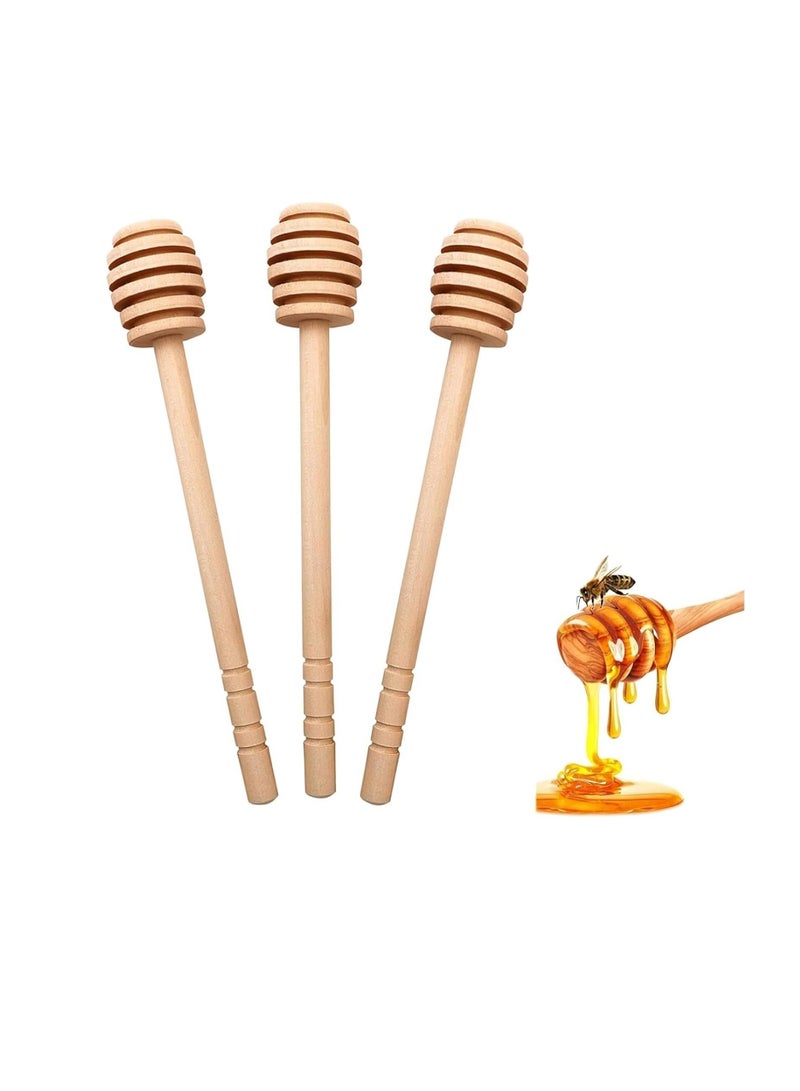 إي سي في في 3Pcs Honey Dipper Sticks, 16cm Wooden Honey Spoon Stirrers for Honey Jar Dispense Drizzle, Honeycomb Stick, Honey Stick - Image 1