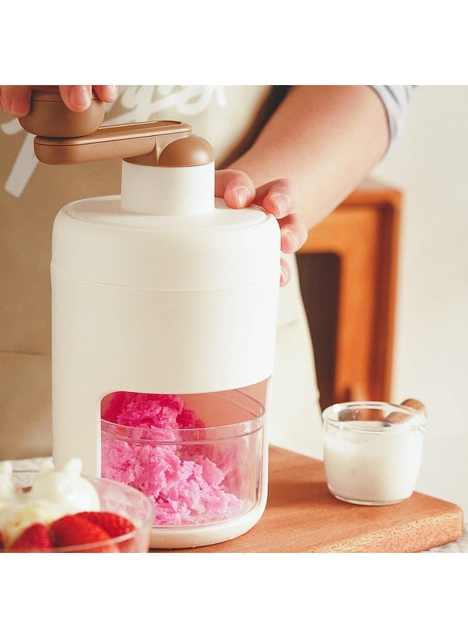 إي سي في في - Hand Made Shaved Ice Machine, Snow Cone Machine Portable Ice Crusher Advanced Manual Ice Shaving Machine, Household Kitchen Utensils, And Freezing Mold For Making Smoothies White - Image 1