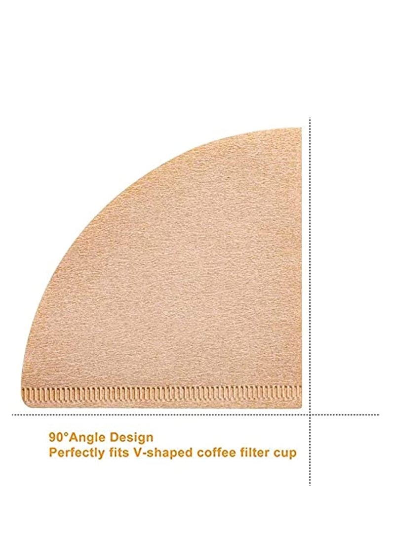 إي سي في في 100Pieces Coffee Filter Paper, Disposable V60 Cone Brown Paper, Barista Tools Home Coffee Maker Coffee Filters for Pour Over Coffee 1-4Cups  - Image 2