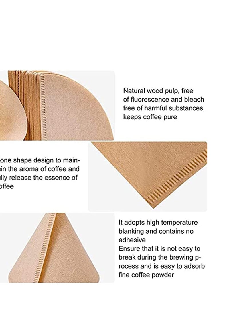 إي سي في في 100Pieces Coffee Filter Paper, Disposable V60 Cone Brown Paper, Barista Tools Home Coffee Maker Coffee Filters for Pour Over Coffee 1-4Cups  - Image 3