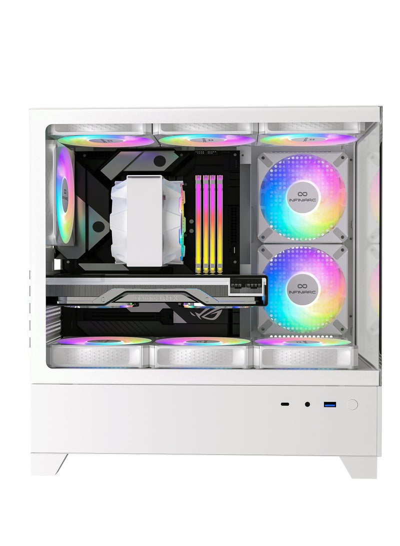 انفني ارك - MINI CUBE GAMING PC With Intel Core i5-12400F Processor/Nivida GeForce RTX 4060 Graphics/16GB RAM DDR5/1TB SSD/ White - Image 1