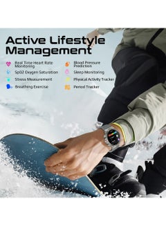 PROMATE 710 mAh Tough-Built Smartwatch with Round 1.85-Inch TFT Display, 100+ Sports Modes, Heart Rate Sensors, Blood Pressure Monitor, Bluetooth Calling, Sleep Tracker, IP67 Water Resistance, Durable Zinc Alloy Frame, XWatch-R20 Silver  - Image 3
