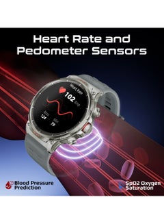 PROMATE 710 mAh Tough-Built Smartwatch with Round 1.85-Inch TFT Display, 100+ Sports Modes, Heart Rate Sensors, Blood Pressure Monitor, Bluetooth Calling, Sleep Tracker, IP67 Water Resistance, Durable Zinc Alloy Frame, XWatch-R20 Silver  - Image 2