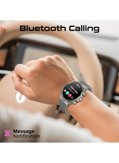 PROMATE 710 mAh Tough-Built Smartwatch with Round 1.85-Inch TFT Display, 100+ Sports Modes, Heart Rate Sensors, Blood Pressure Monitor, Bluetooth Calling, Sleep Tracker, IP67 Water Resistance, Durable Zinc Alloy Frame, XWatch-R20 Silver  - Image 4
