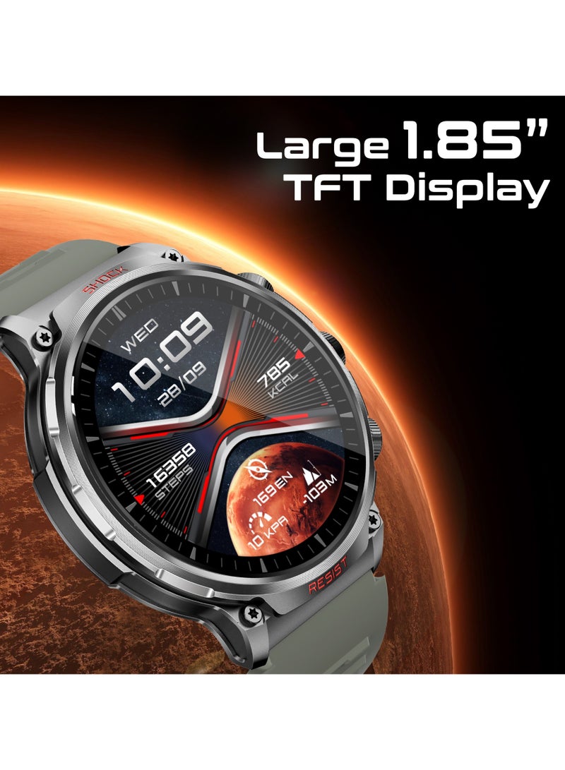PROMATE - 710 mAh Tough-Built Smartwatch with Round 1.85-Inch TFT Display, 100+ Sports Modes, Heart Rate Sensors, Blood Pressure Monitor, Bluetooth Calling, Sleep Tracker, IP67 Water Resistance, Durable Zinc Alloy Frame, XWatch-R20 Green - Image 1