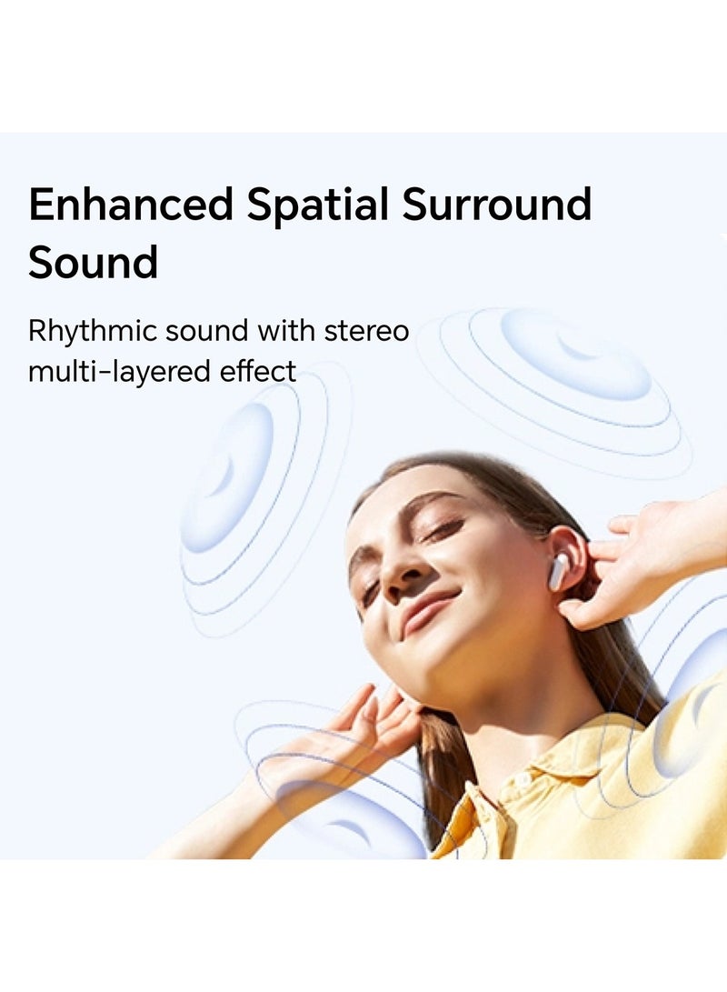 Choice Earbuds X7e Semi-Open Noice Cancelling, 40 Hour Long Battery Life, Enhanced Spatial Surround Sound, TWS Earphones White