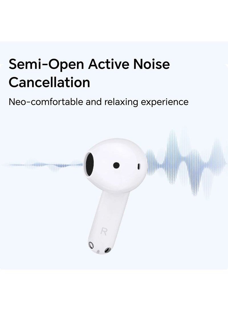 Choice Earbuds X7e Semi-Open Noice Cancelling, 40 Hour Long Battery Life, Enhanced Spatial Surround Sound, TWS Earphones White