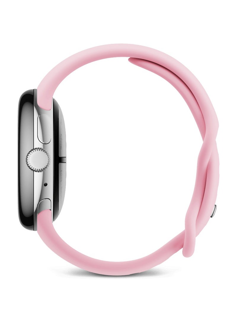 Google Pixel Watch 3 (41mm) - Android Smartwatch with Heart Rate Tracking, Advanced Running from Fitbit, Fitness Insights, 24-Hour Battery - Polished Silver Aluminium Case - Rose Quartz Band - Wi-Fi - Image 3