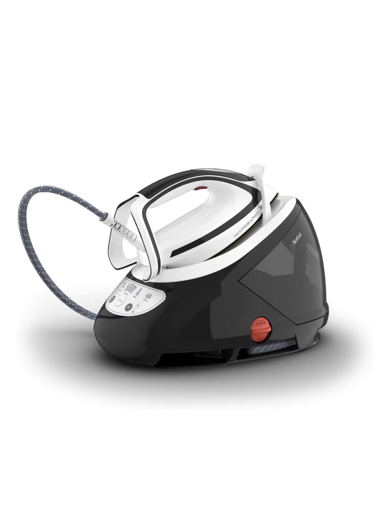 تيفال Pro Express Ultimate Steam Iron Station, 8-Bar Pressure, 520g/min Steam Boost, Water Tank, Removable Anti-Limescale Collector, Anti-Drip System, 5 Settings, 1.9 L 2470 W GV9550 Black & White  - Image 2