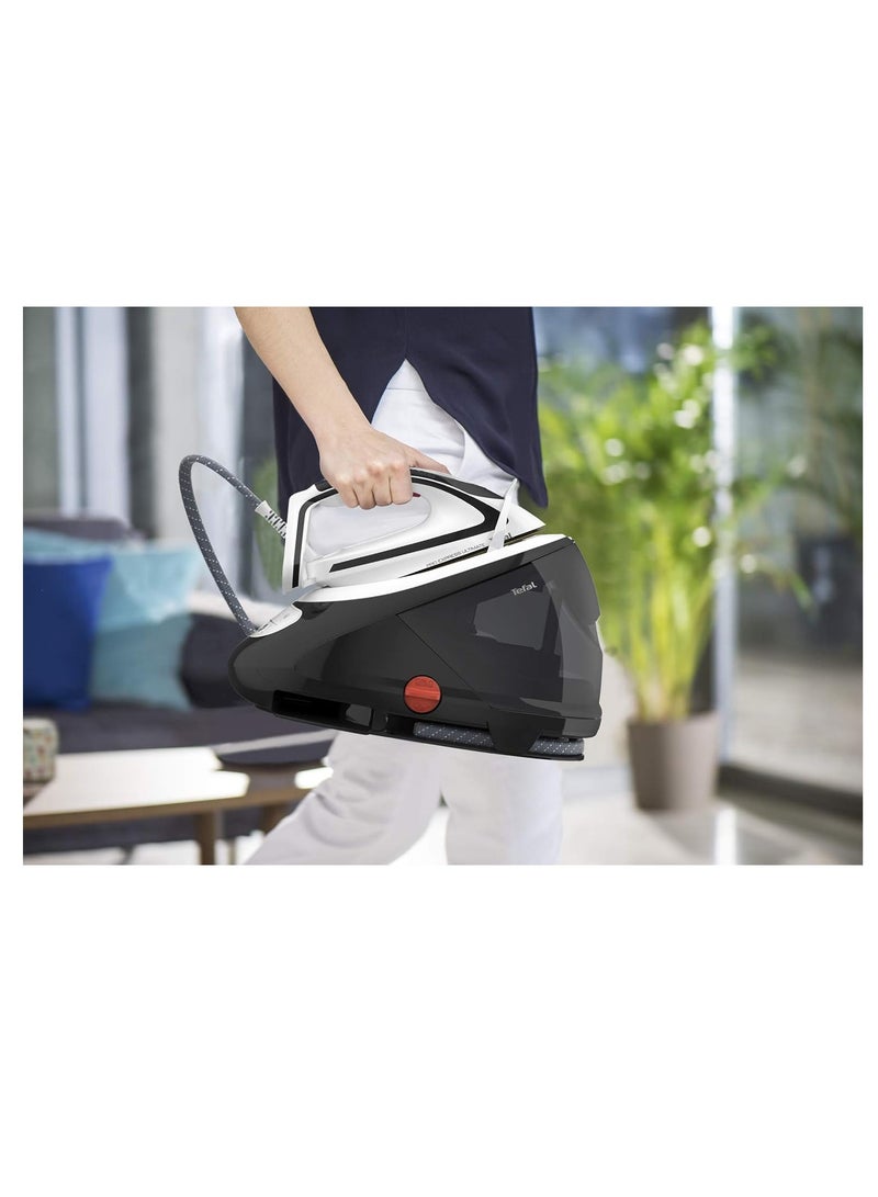 تيفال Pro Express Ultimate Steam Iron Station, 8-Bar Pressure, 520g/min Steam Boost, Water Tank, Removable Anti-Limescale Collector, Anti-Drip System, 5 Settings, 1.9 L 2470 W GV9550 Black & White  - Image 4