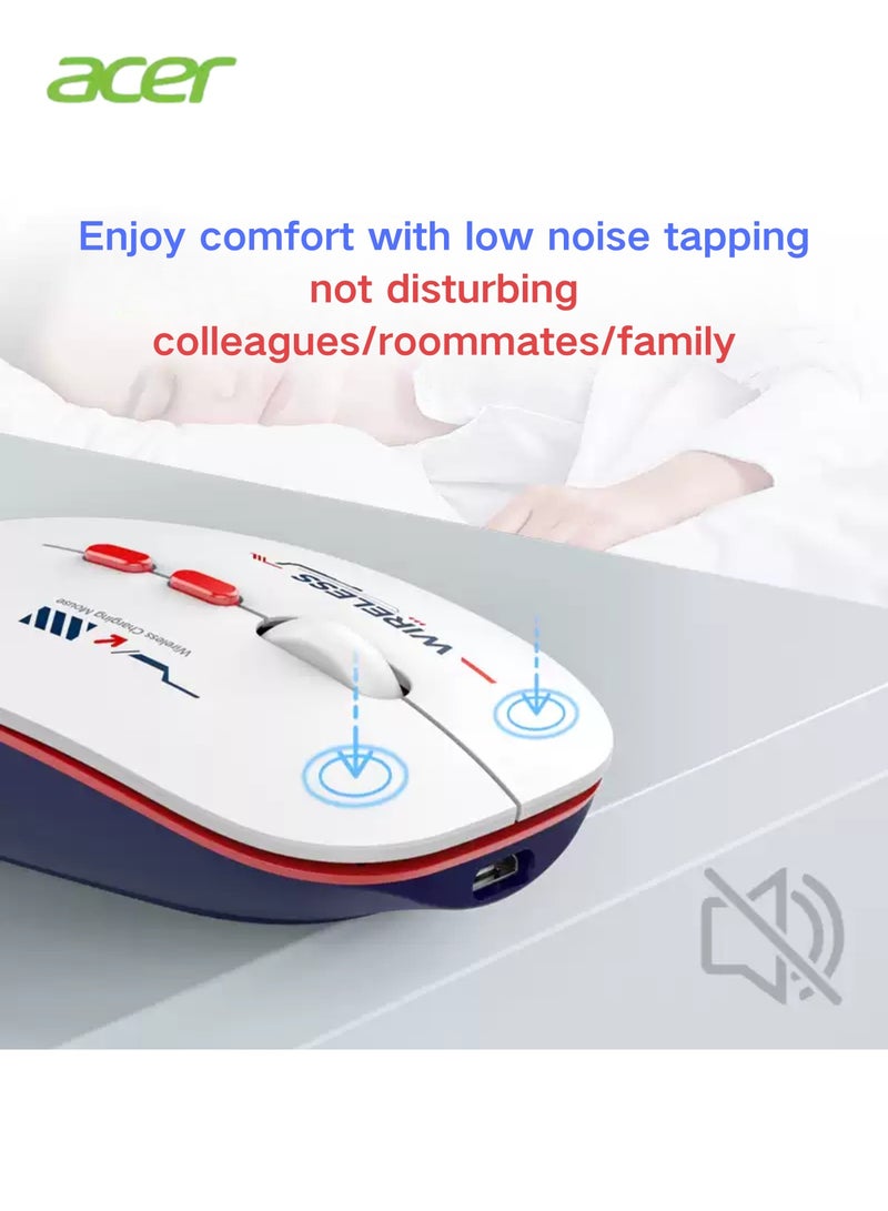 Acer - L175S-H Wireless Mouse: Dual-Mode Connectivity, Type-C Charging, 3-Level DPI Adjustment, and Stylish Design for Enhanced Productivity white - Image 1