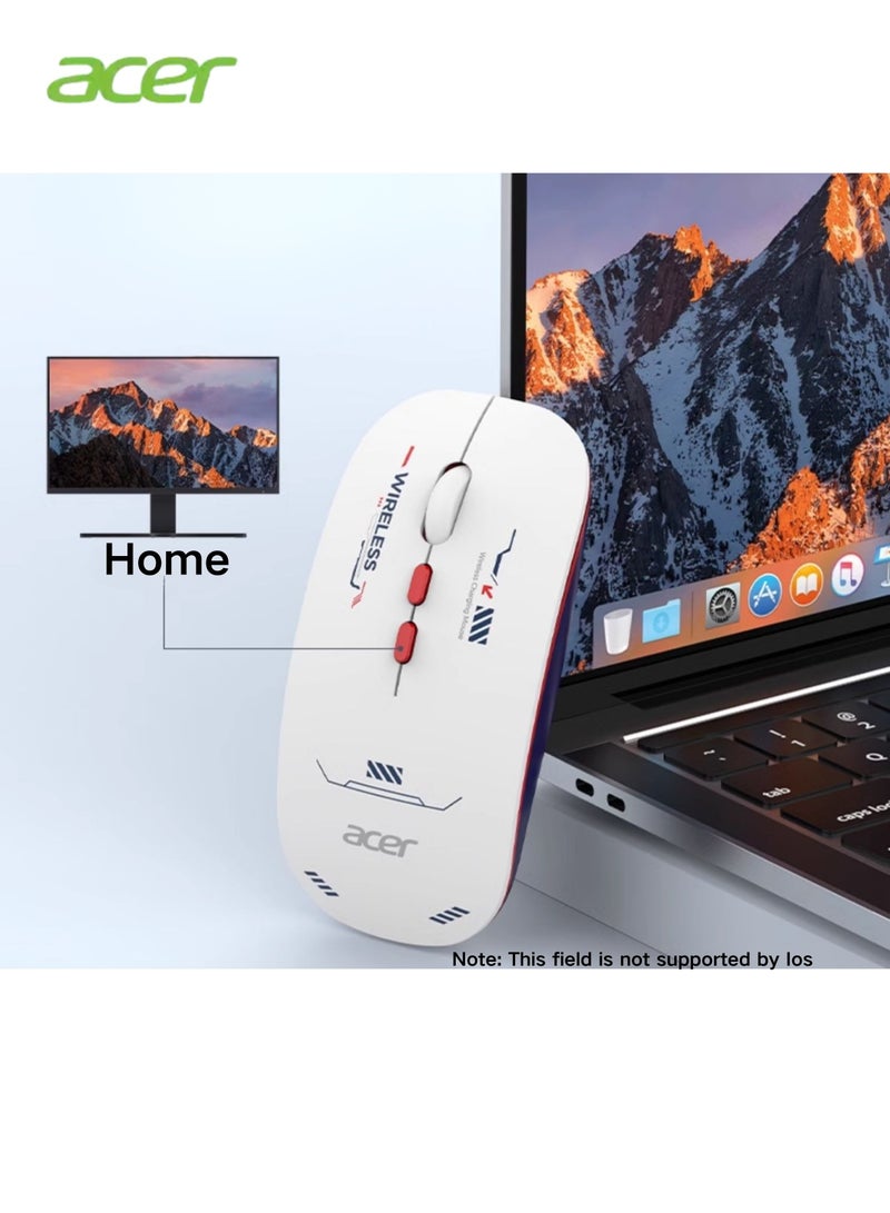 Acer - L175S-H Wireless Mouse: Dual-Mode Connectivity, Type-C Charging, 3-Level DPI Adjustment, and Stylish Design for Enhanced Productivity white - Image 1