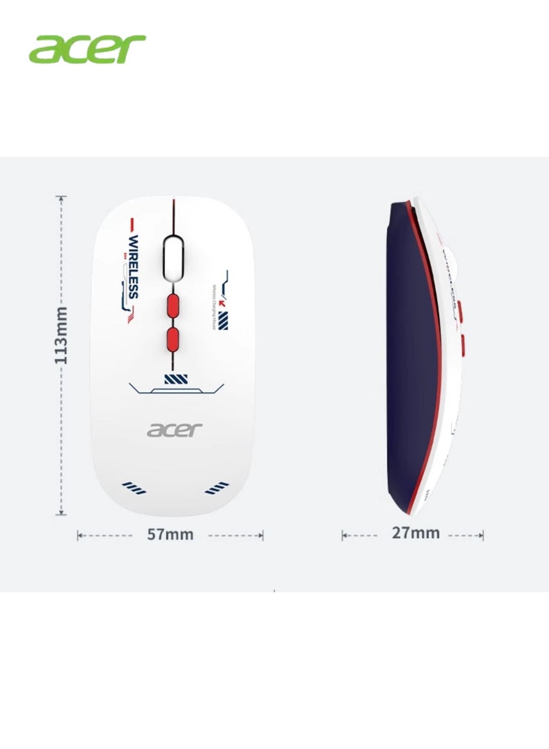 Acer - L175S-H Wireless Mouse: Dual-Mode Connectivity, Type-C Charging, 3-Level DPI Adjustment, and Stylish Design for Enhanced Productivity white - Image 1
