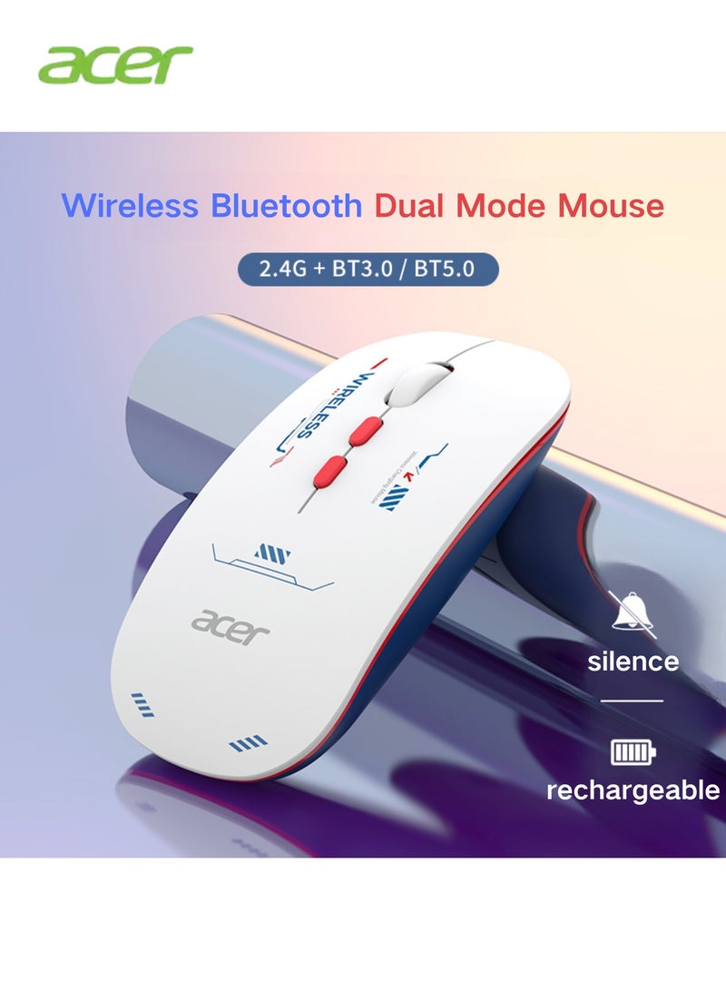 Acer - L175S-H Wireless Mouse: Dual-Mode Connectivity, Type-C Charging, 3-Level DPI Adjustment, and Stylish Design for Enhanced Productivity white - Image 1