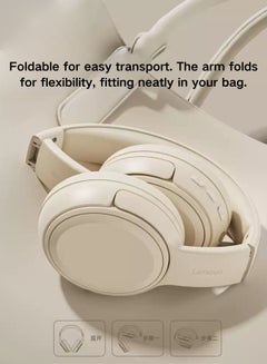 Lenovo EB320 Foldable Bluetooth Headphones with 40mm Drivers for Immersive Sound and Comfortable Wireless Freedom white  - Image 3