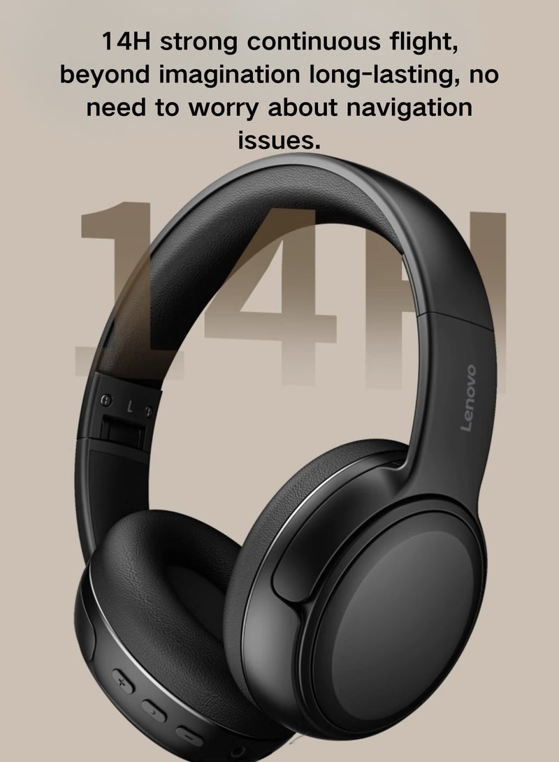 Lenovo - EB320 Foldable Bluetooth Headphones with 40mm Drivers for Immersive Sound and Comfortable Wireless Freedom Sakura white - Image 1