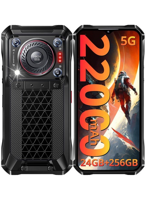 WP33 PRO Rugged Smartphone 5G – 22000mAh(33W), 24GB+256GB, 6.6″ FHD+ Cell Phones, Triple 64MP+32MP Front Camera, Dual 5G SIM Android 13 Phone Unlocked, 18W OTG/136dB Loudest Speaker, NFC/GPS