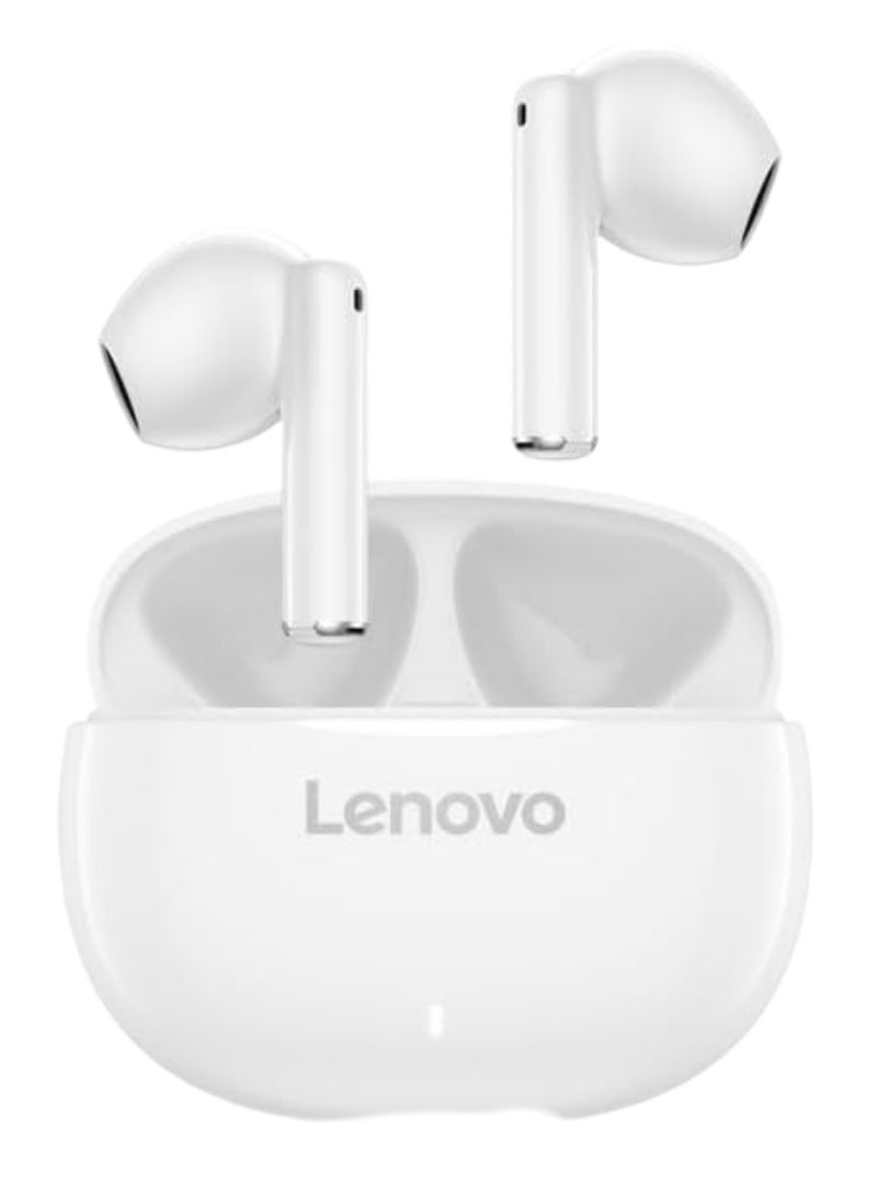 Lenovo E310 True Wireless Stereo Earbuds, Bluetooth 5.3, 13mm Drivers, AI Call Noise Reduction, 20 Hours Playtime, USB-C Charging, Lightweight - White, with 1-Year Replacement Warranty White  - Image 1