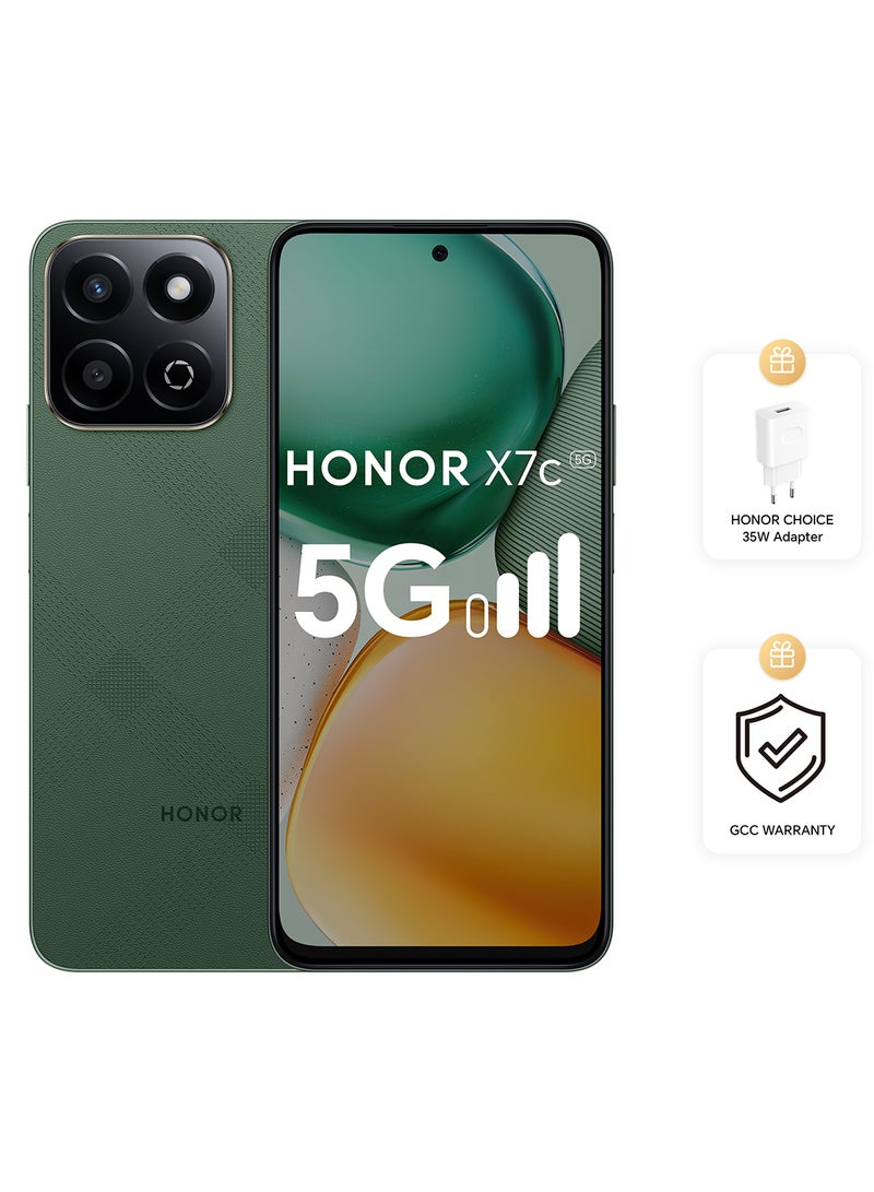 هونور X7c 5G Dual SIM Forest Green 8GB RAM 256GB With Free 35W Fast Charger - Middle East Version  - Image 1