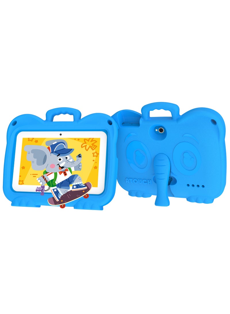 ATOUCH Early Education KT4 Pro Smart Android Kids Tablet 7Inch Display 8GB RAM 256GB ROM WIFI Supported Tablet Protective With EVA Case Blue  - Image 1