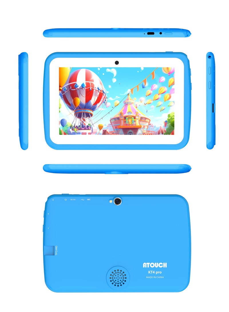 ATOUCH Early Education KT4 Pro Smart Android Kids Tablet 7Inch Display 8GB RAM 256GB ROM WIFI Supported Tablet Protective With EVA Case Blue  - Image 2