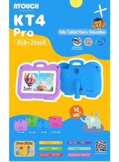 ATOUCH Early Education KT4 Pro Smart Android Kids Tablet 7Inch Display 8GB RAM 256GB ROM WIFI Supported Tablet Protective With EVA Case Blue  - Image 4