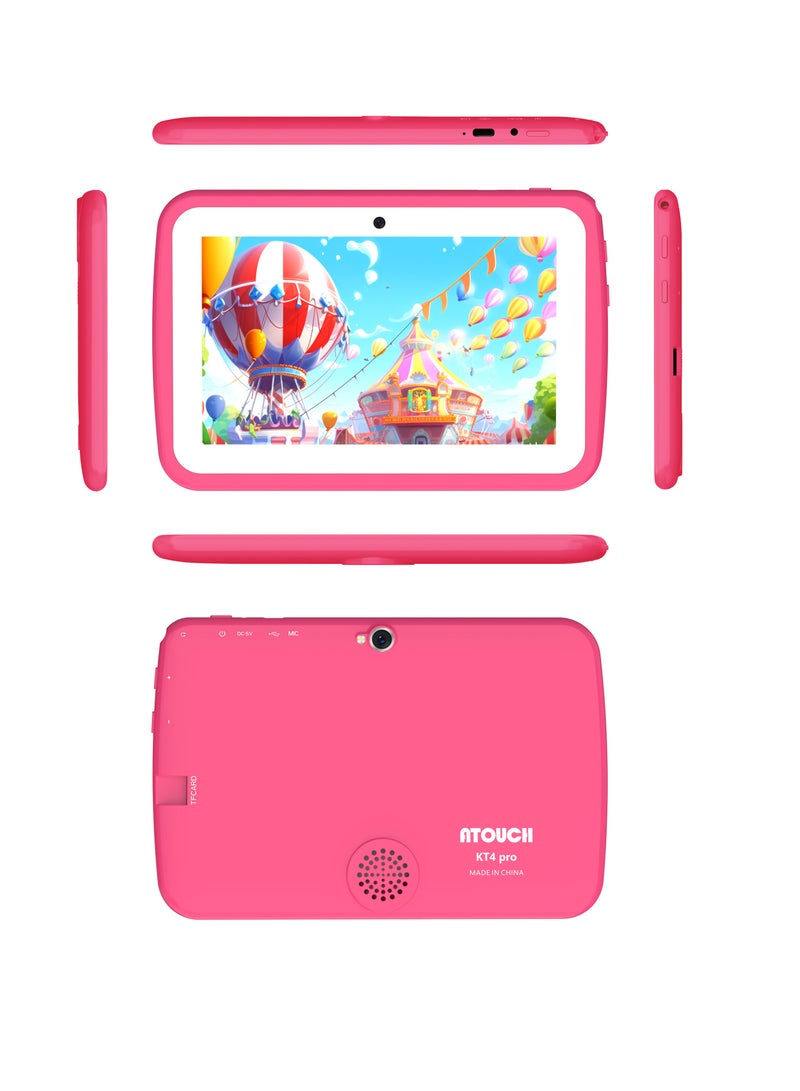 ATOUCH Early Education KT4 Pro Smart Android Kids Tablet 7Inch Display 8GB RAM 256GB ROM WIFI Supported Tablet Protective With EVA Case Rose Red - Image 4