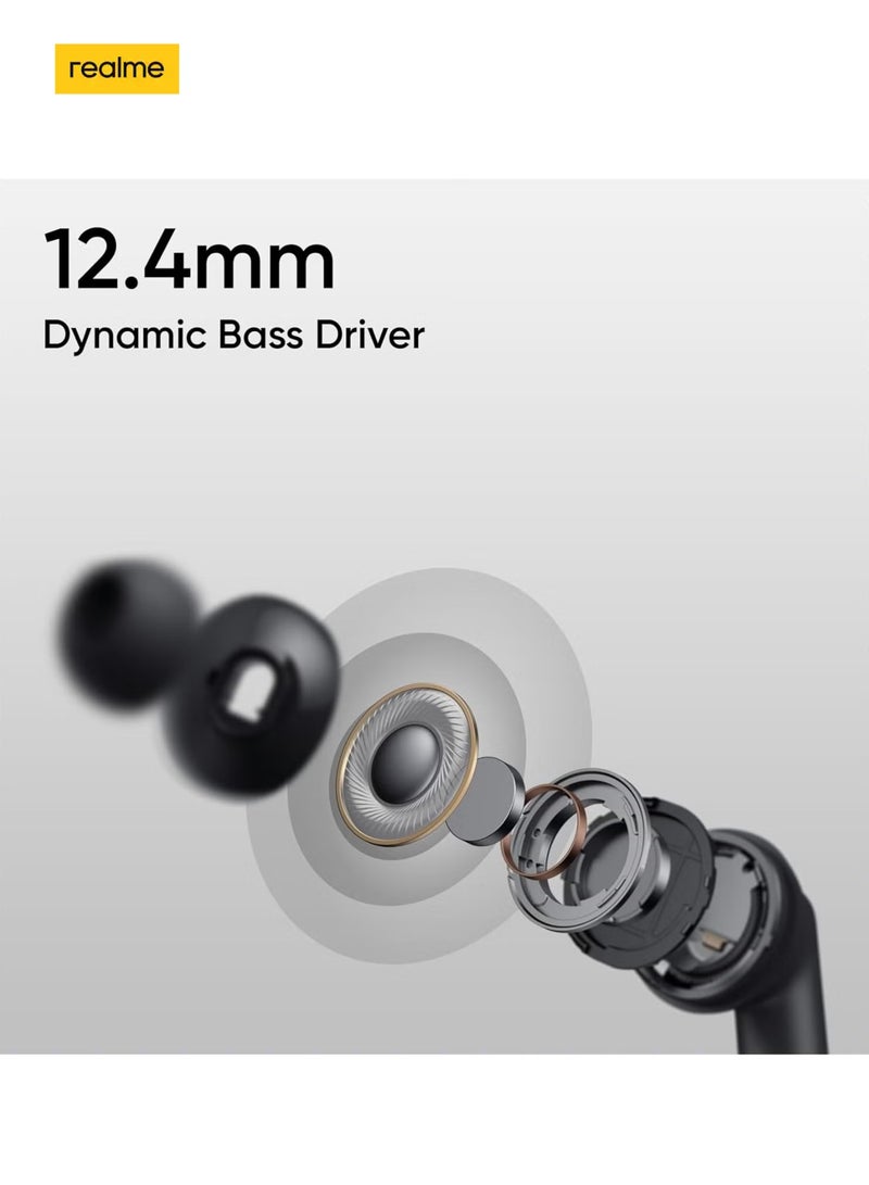 realme - Buds T310 Truly Wireless in-Ear Earbuds with 46dB Hybrid ANC, 12.4mm Dynamic Bass Driver, Upto 40Hrs Battery and Fast Charging Vibrant Black - Image 1