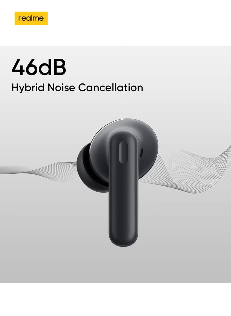 realme - Buds T310 Truly Wireless in-Ear Earbuds with 46dB Hybrid ANC, 12.4mm Dynamic Bass Driver, Upto 40Hrs Battery and Fast Charging Vibrant Black - Image 1