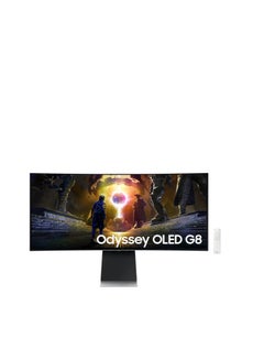 Samsung Odyssey G8 34-Inch Ultra-Wide OLED Smart Gaming Monitor – 175Hz, UWQHD, FreeSync Pro , 0.03ms Response silver  - Image 1
