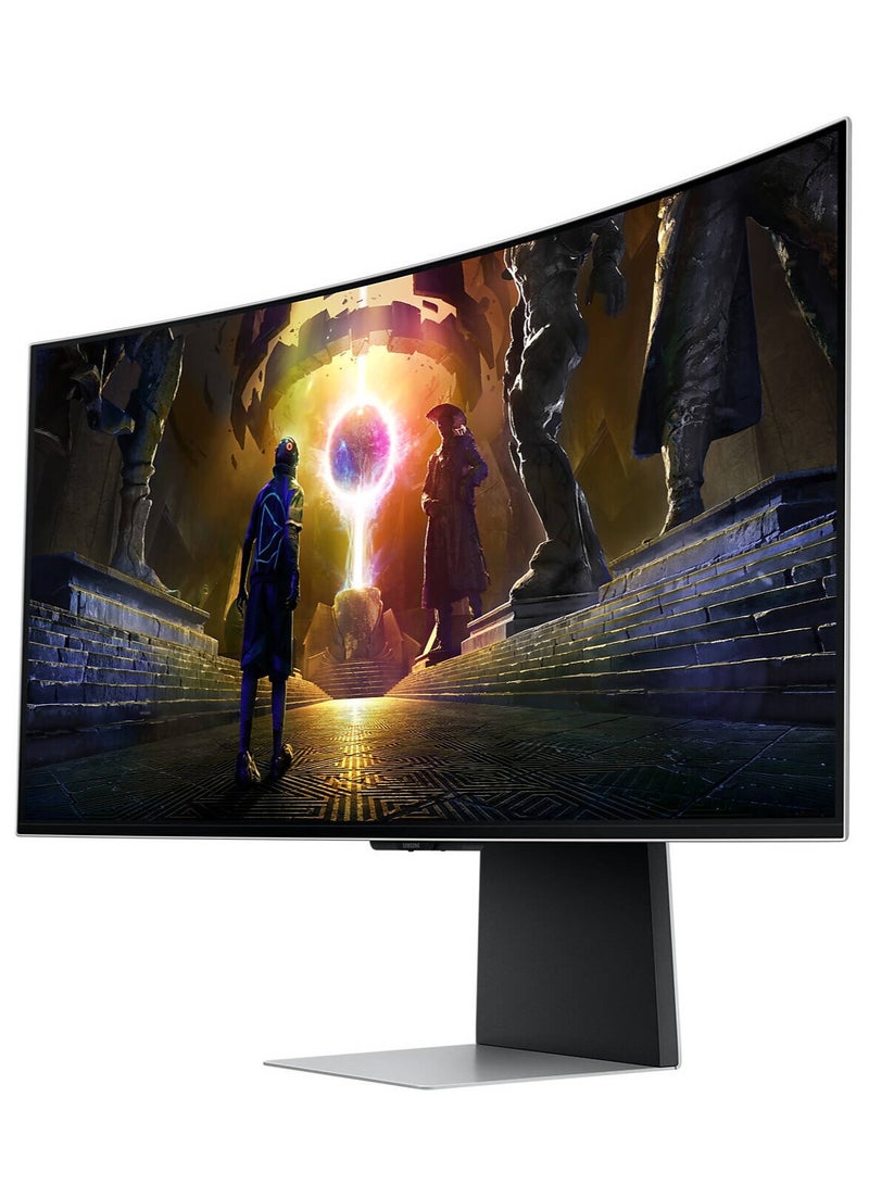 سامسونج - Odyssey G8 34-Inch Ultra-Wide OLED Smart Gaming Monitor – 175Hz, UWQHD, FreeSync Pro , 0.03ms Response silver - Image 1