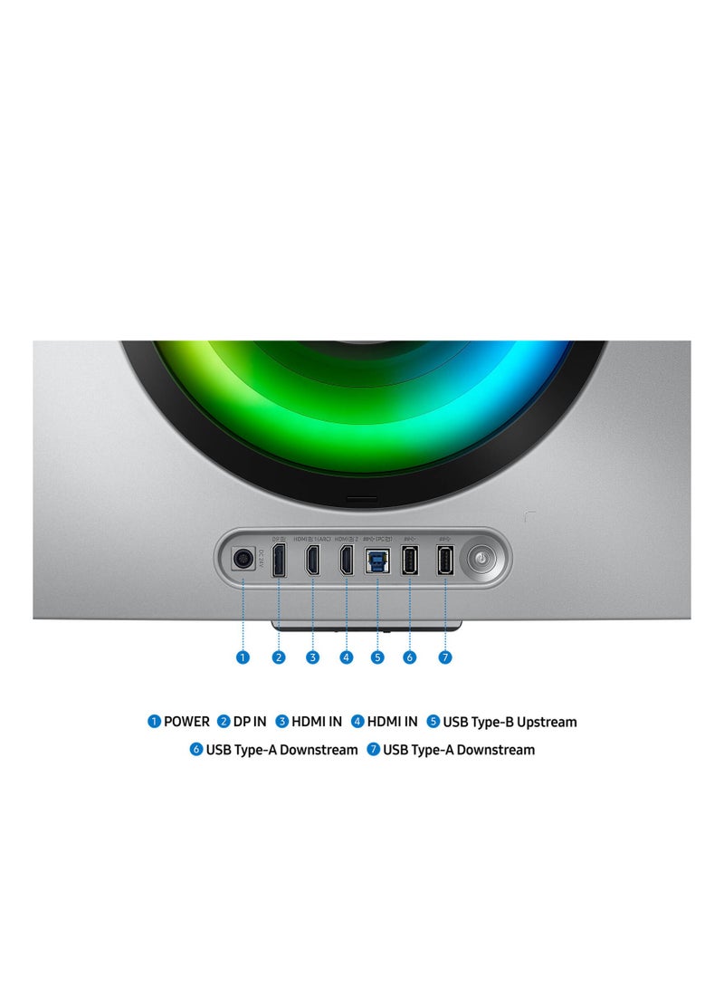 سامسونج - Odyssey G8 34-Inch Ultra-Wide OLED Smart Gaming Monitor – 175Hz, UWQHD, FreeSync Pro , 0.03ms Response silver - Image 1