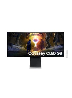 Samsung Odyssey G8 34-Inch Ultra-Wide OLED Smart Gaming Monitor – 175Hz, UWQHD, FreeSync Pro , 0.03ms Response silver  - Image 1