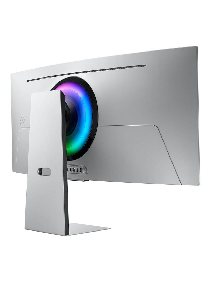 سامسونج 34 inch Odyssey G8 Smart Gaming Monitor, OLED Display, UWQHD Resolution, 175Hz Refresh Rate, 0.03ms (GtG) Response Time, AMD FreeSync Premium Pro & G-Sync Technology| LS34DG852SMXUE silver - Image 3